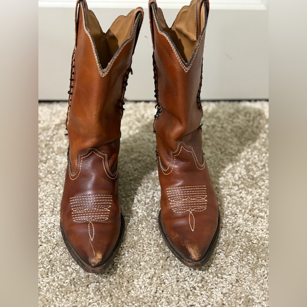Patricia Nash 6.5 Bergamo Brown Leather Western Boots